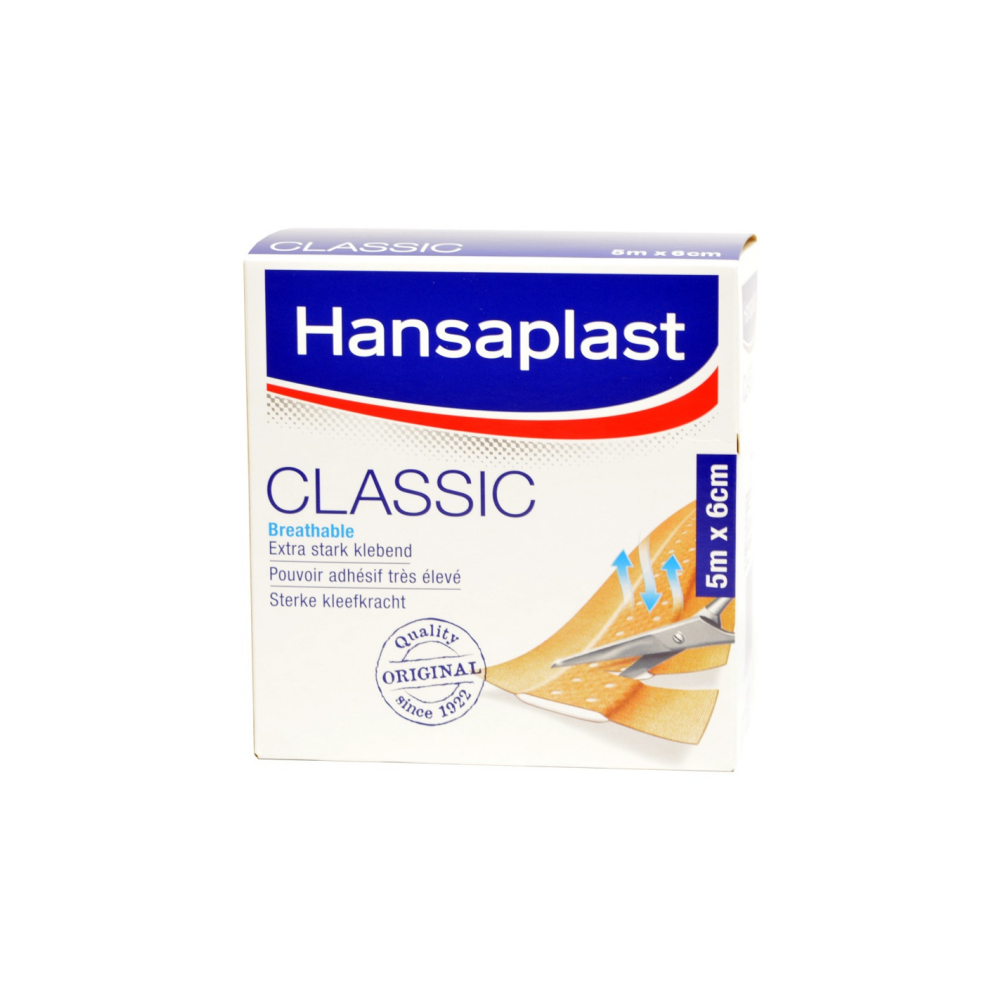 HansaplastPflaster Classic, Meterware, atmungsaktiv, 5m x 6cm